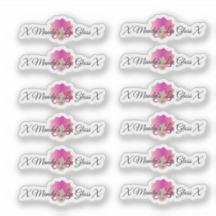 Sticker Emballage de brillant à lèvres pour femme aux lèvr