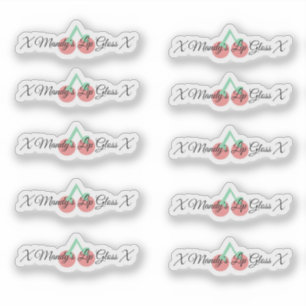 Sticker Emballage de gloss à lèvres cerise  Logo  Autocoll