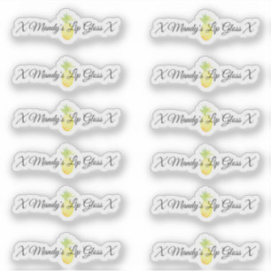 Sticker Emballage de gloss pour lèvres à l'ananas  Logo  A