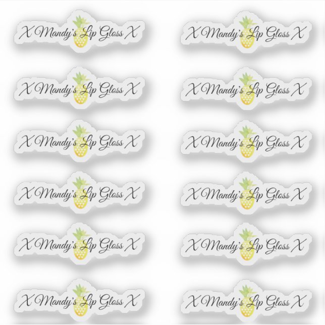 Sticker Emballage de gloss pour lèvres à l'ananas  Logo  A (Devant)