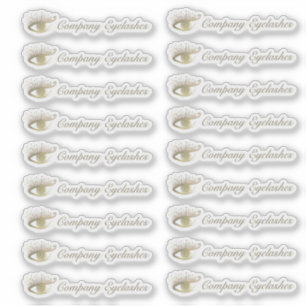 Sticker Emballage de nom d'entreprise Logo Cils Dorés