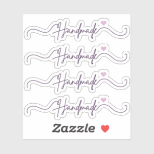 Sticker Emballage de petite entreprise violet fait main av