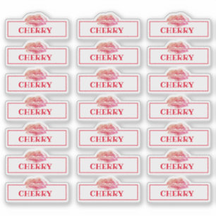 Sticker Emballage Gloss Lip Logo   Marquage Rouge Clair