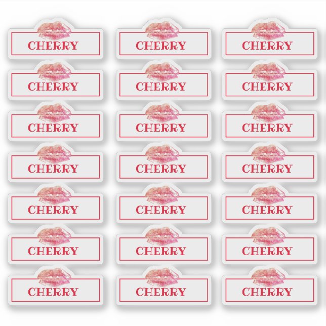 Sticker Emballage Gloss Lip Logo   Marquage Rouge Clair (Devant)