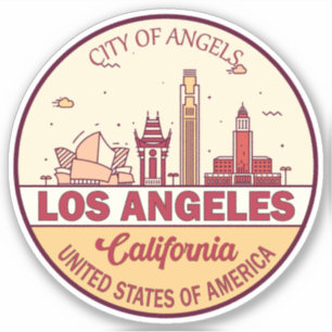 Sticker Emblem de Los Angeles California City Skyline