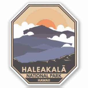 Sticker Emblem rétro du parc national de Haleakala