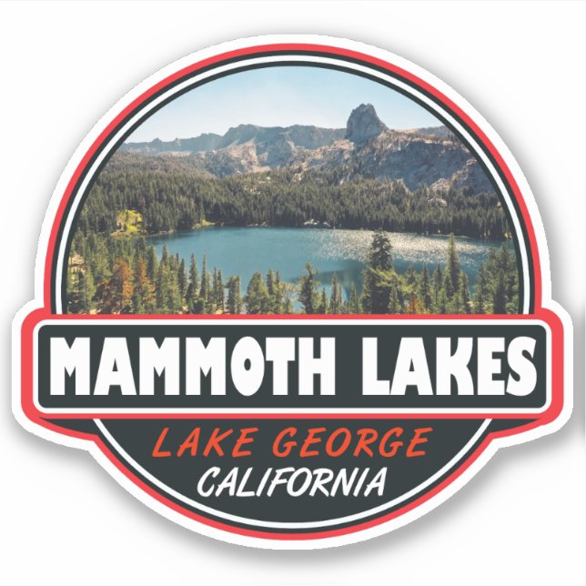 Sticker Emblème d'art de voyage de Mammoth Lakes Californi (Devant)
