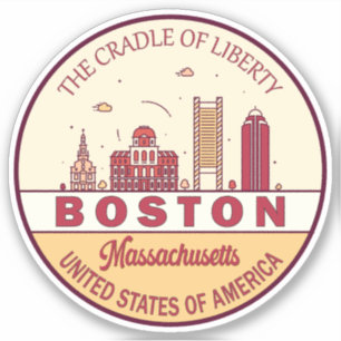 Sticker Emblème de Boston Massachusetts City Skyline