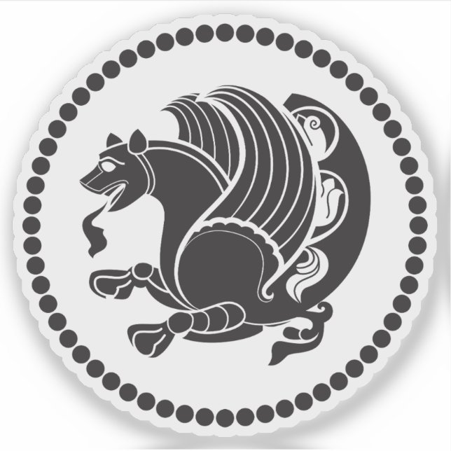 Sticker Emblème de l'Empire sassanide (Simurgh), Iran (Devant)