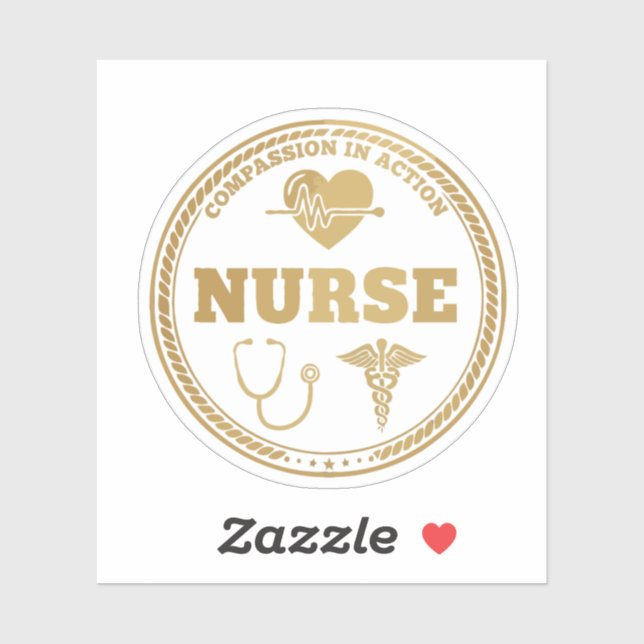 Sticker Emblème de l'infirmière professionnelle | La compa (Feuille)