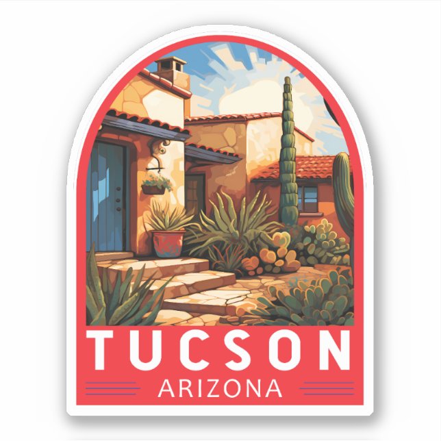 Sticker Emblème de Tucson Arizona Travel Art (Devant)