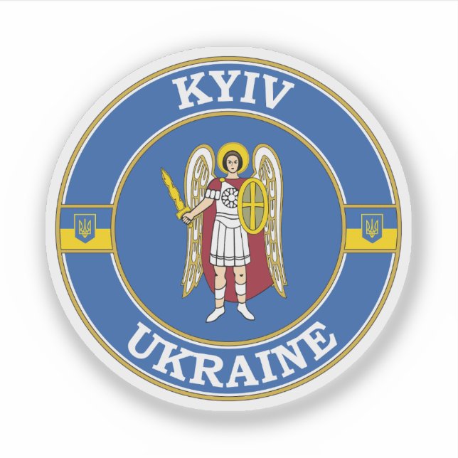 Sticker Emblème du cercle de Kiev Ukraine (Devant)