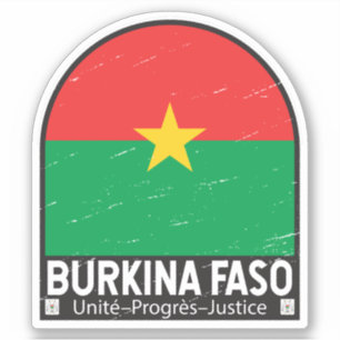 Sticker Emblème du drapeau burkinabé Vintage