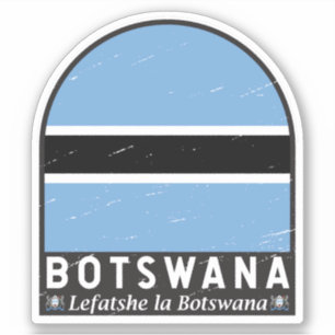 Sticker Emblème du drapeau du Botswana Vintage