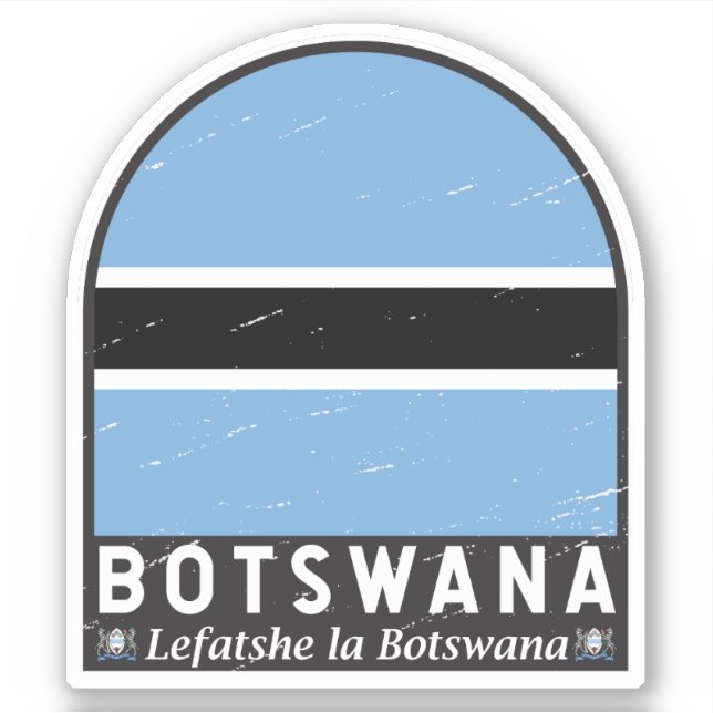 Sticker Emblème du drapeau du Botswana Vintage (Devant)