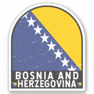 Sticker Emblème du pavillon de la Bosnie-Herzégovine en dé