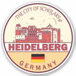 Sticker Emblème Heidelberg Allemagne City Skyline