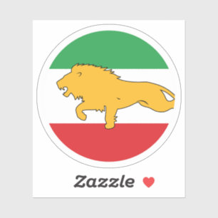 Sticker Emblème Historique du Drapeau Lion et Soleil Irani