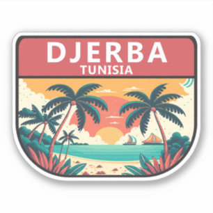 Sticker Emblème rétro de Djerba Tunisie