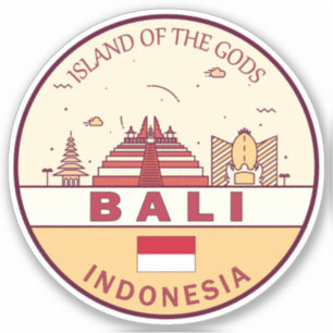 Sticker Emblème Skyline de Bali en Indonésie