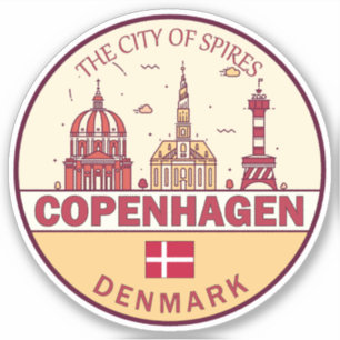 Sticker Emblème Skyline de Copenhague Danemark City