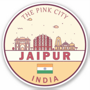 Sticker Emblème Skyline de Jaipur India City