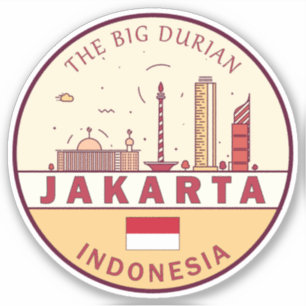 Sticker Emblème Skyline de Jakarta Indonesia City