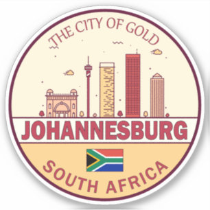 Sticker Emblème Skyline de Johannesburg Afrique du Sud