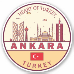 Sticker Emblème Skyline de la ville d'Ankara Turquie