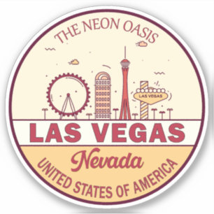 Sticker Emblème Skyline de Las Vegas Nevada City