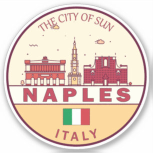 Sticker Emblème Skyline de Naples Italie