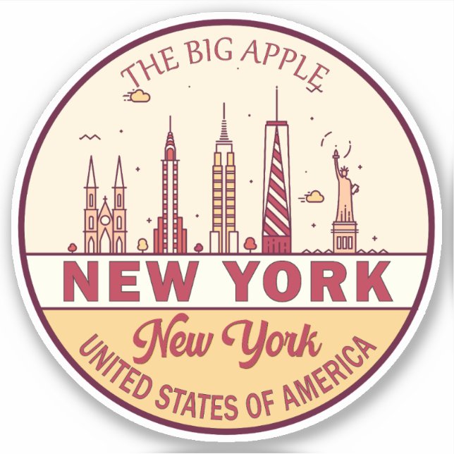 Sticker Emblème Skyline de New York (Devant)