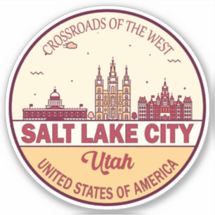 Sticker Emblème Skyline de Salt Lake City Utah City