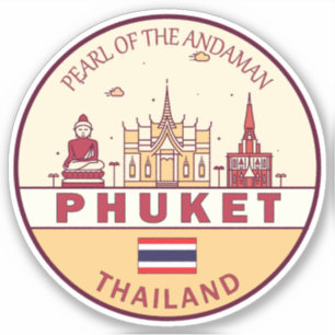 Sticker Emblème Skyline Phuket Thaïlande City