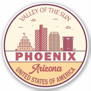 Sticker Emblème Skyline Ville Phoenix Arizona