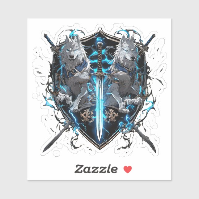 Sticker Emblème Wolf Knight (Feuille)