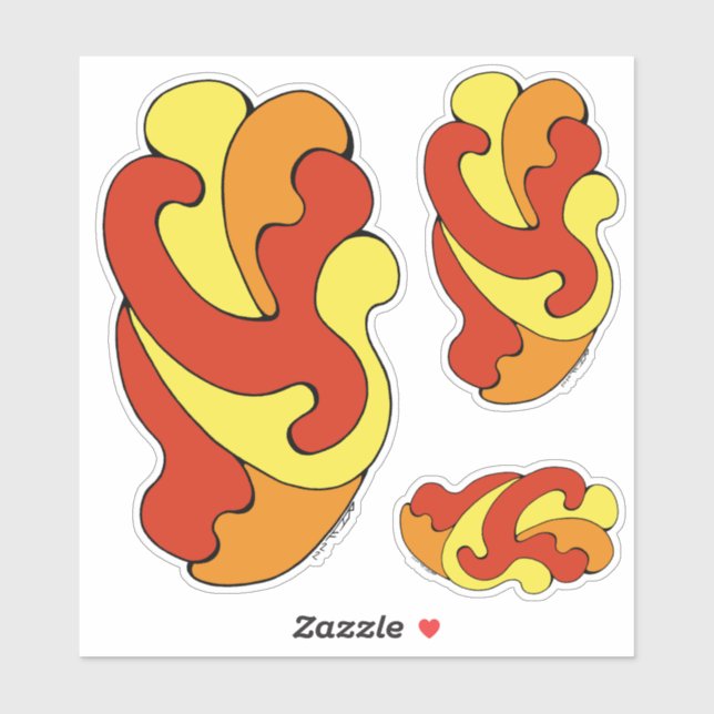 Sticker Embracer les courbes (Jaune, Rouge, Orange) (Feuille)