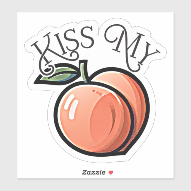 Sticker Embrasse mes pêches drôles de fruits (Feuille)
