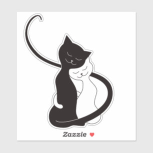 Sticker Embrasser les chats amoureux