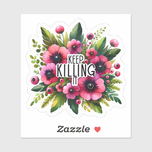 Sticker Embrassez L'Inspiration Florale Vibrante ! (Feuille)