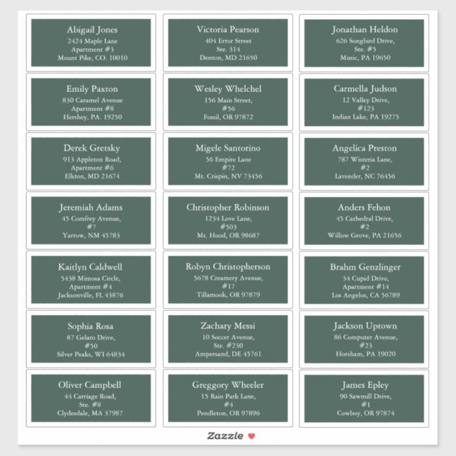 Sticker Emerald Green Vintage Christmas Adresse client (Feuille)