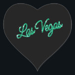 Sticker Emerald Las Vegas<br><div class="desc">Cet autocollant de Las Vegas est accentué avec le vert émeraude scintillant type sur un arrière - plan noir. Il fait partie de la collection Mariage Emerald Las Vegas Sparkles,  et est parfait comme un sceau d'enveloppe ou une décoration de faveur.</div>