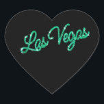 Sticker Emerald Las Vegas<br><div class="desc">Cet autocollant de Las Vegas est accentué avec le vert émeraude scintillant type sur un arrière - plan noir. Il fait partie de la collection Mariage Emerald Las Vegas Sparkles,  et est parfait comme un sceau d'enveloppe ou une décoration de faveur.</div>