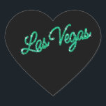 Sticker Emerald Las Vegas<br><div class="desc">Cet autocollant de Las Vegas est accentué avec le vert émeraude scintillant type sur un arrière - plan noir. Il fait partie de la collection Mariage Emerald Las Vegas Sparkles,  et est parfait comme un sceau d'enveloppe ou une décoration de faveur.</div>