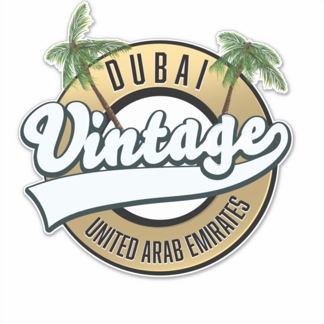 Sticker Émirats arabes unis Vintages de Dubaï (Devant)
