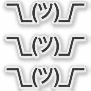 Sticker Emoji Kawaii Face Shrug basé sur le texte -\_(ツ)_/