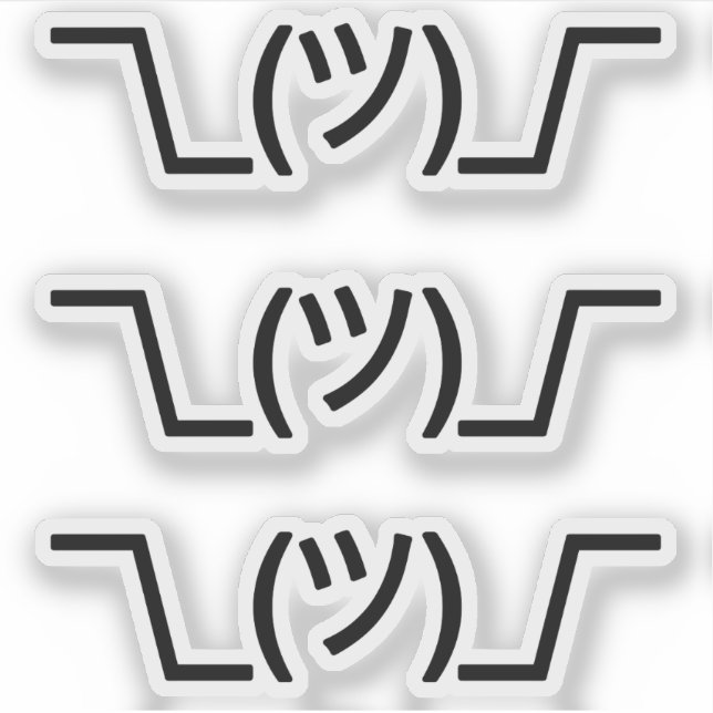 Sticker Emoji Kawaii Face Shrug basé sur le texte -\_(ツ)_/ (Devant)