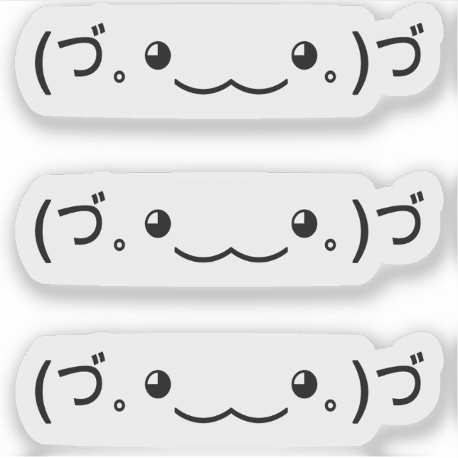 Sticker Émoji visage kawaii émoticône textuel (づ｡◕‿‿◕｡)づ (Devant)