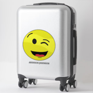 Sticker Emoji Yellow Face Ajouter un nom 14"