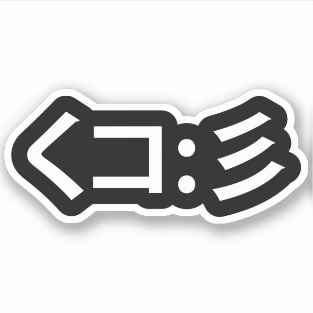 Sticker Emoticon de calmar く コ : 彡 Kaomoji japonais (Devant)